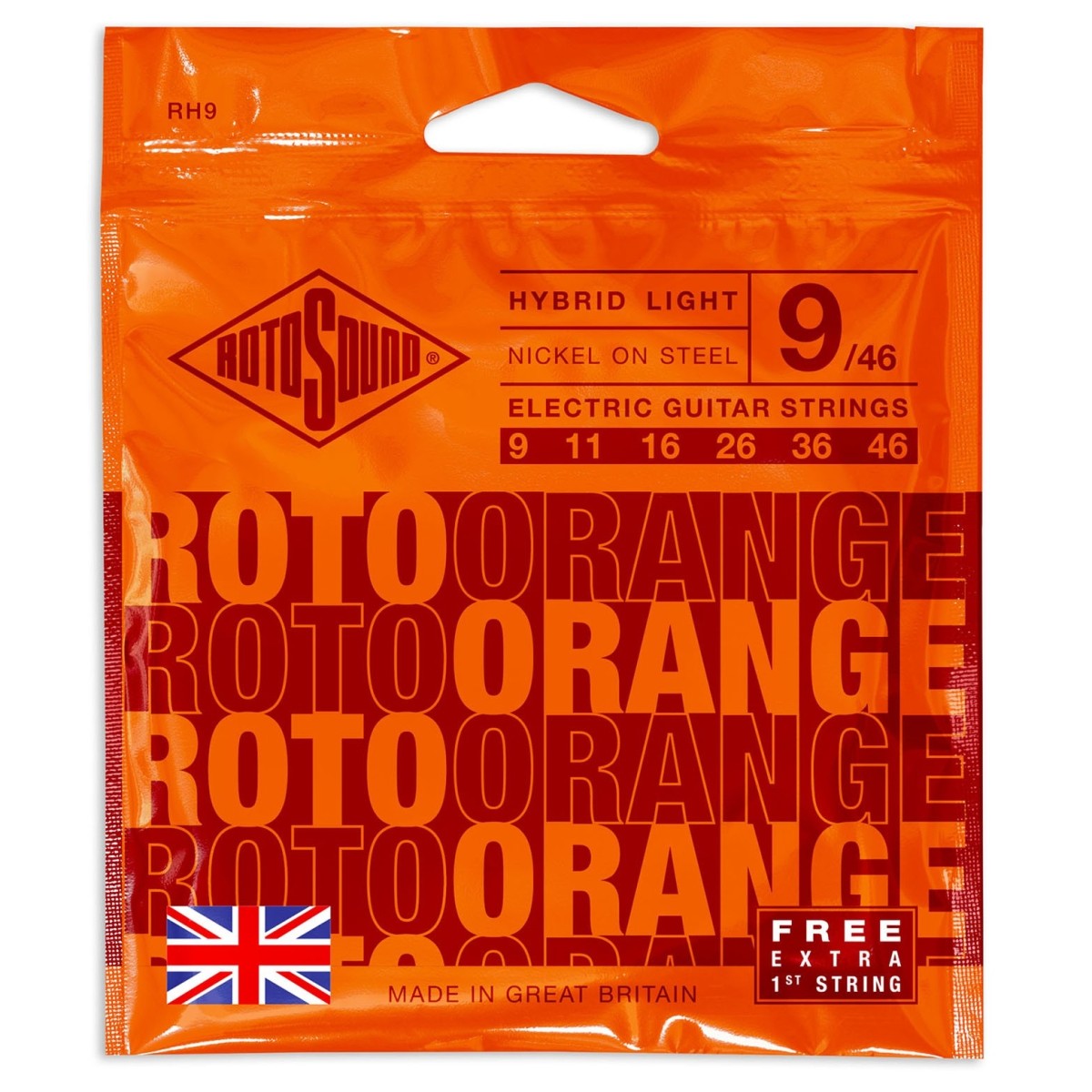 Rotosound RH9 Roto Orange Hybrid Nickel Guitar Strings 09-46 - Image 1