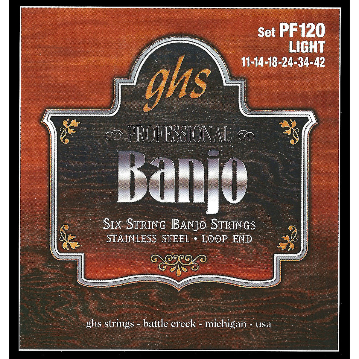 GHS PF120 Stainless Steel 6 String Banjo Strings Light Gauge - Image 1