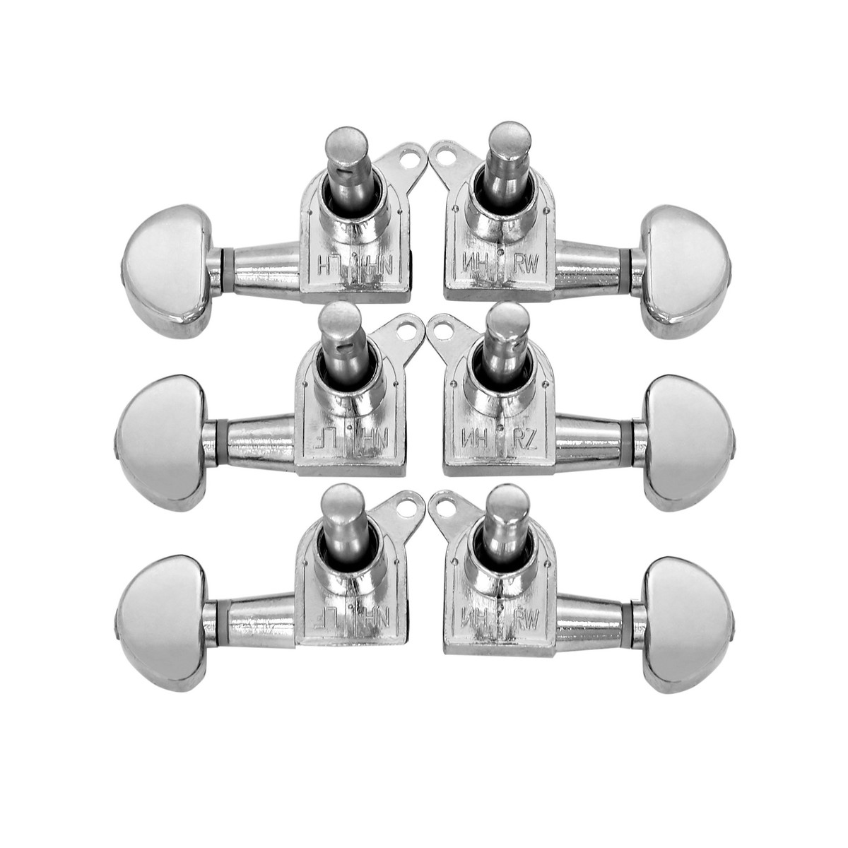 Guitarworks Tuning Machines 3-A-Side Kidney Keys Chrome - Image 1