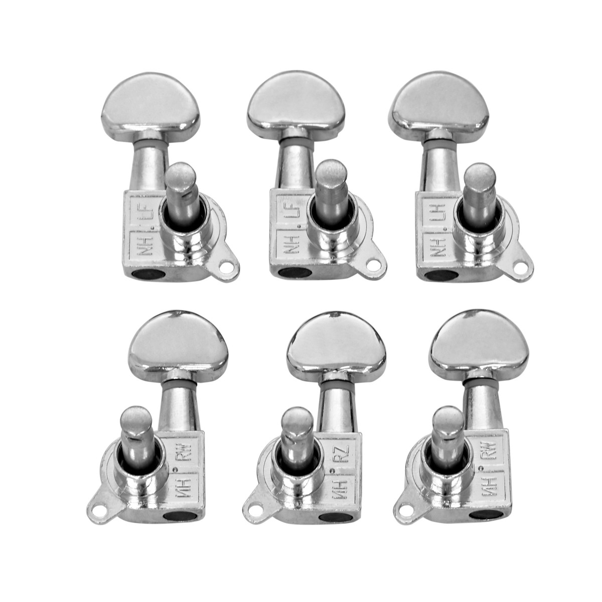 Guitarworks Tuning Machines 3-A-Side Kidney Keys Chrome - Image 2