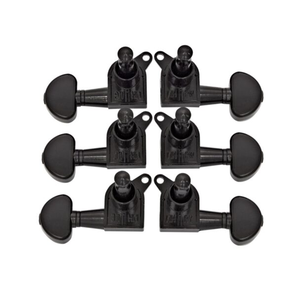 Guitarworks Tuning Machines 3-A-Side Kidney Keys Black - Image 1