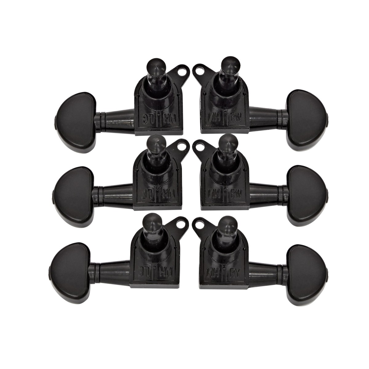 Guitarworks Tuning Machines 3-A-Side Kidney Keys Black - Image 1
