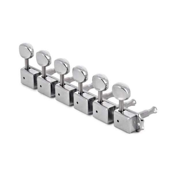 Guitarworks Tuning Machines 6-In-Line Vintage Button Keys Chrome - Image 1