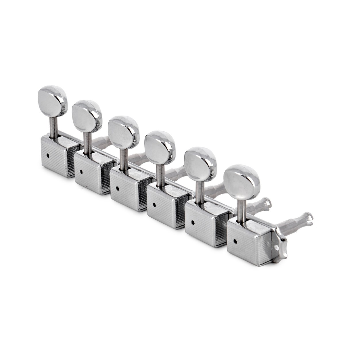 Guitarworks Tuning Machines 6-In-Line Vintage Button Keys Chrome - Image 1