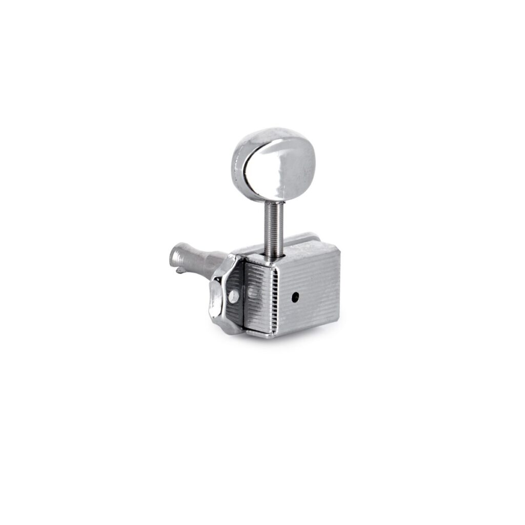 Guitarworks Tuning Machines 6-In-Line Vintage Button Keys Chrome
