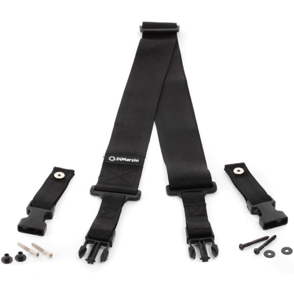 DiMarzio ClipLock 3" Wide Nylon Quick Release Black Guitar Strap - Image 2