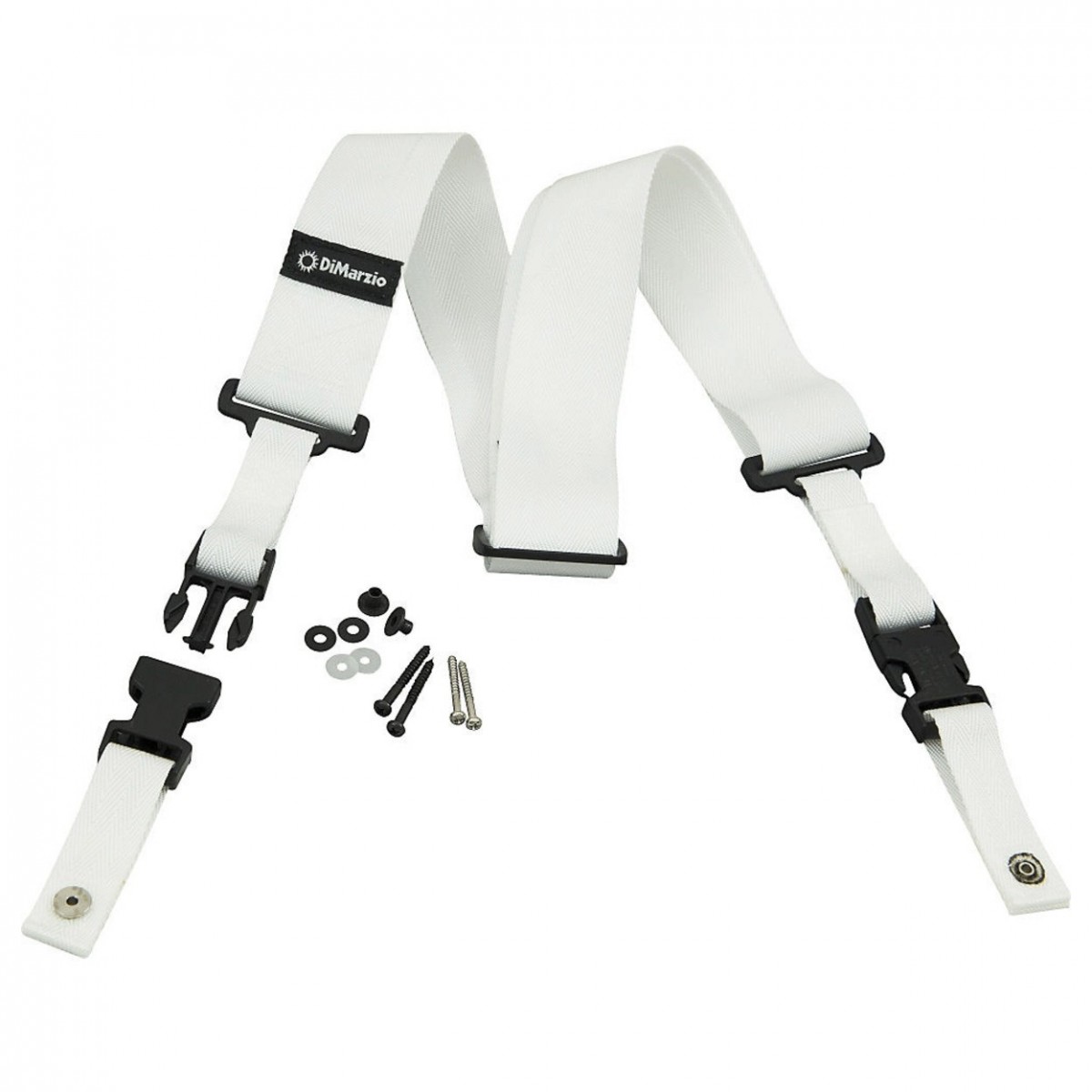 DiMarzio ClipLock Quick Release Guitar Strap White - Image 3