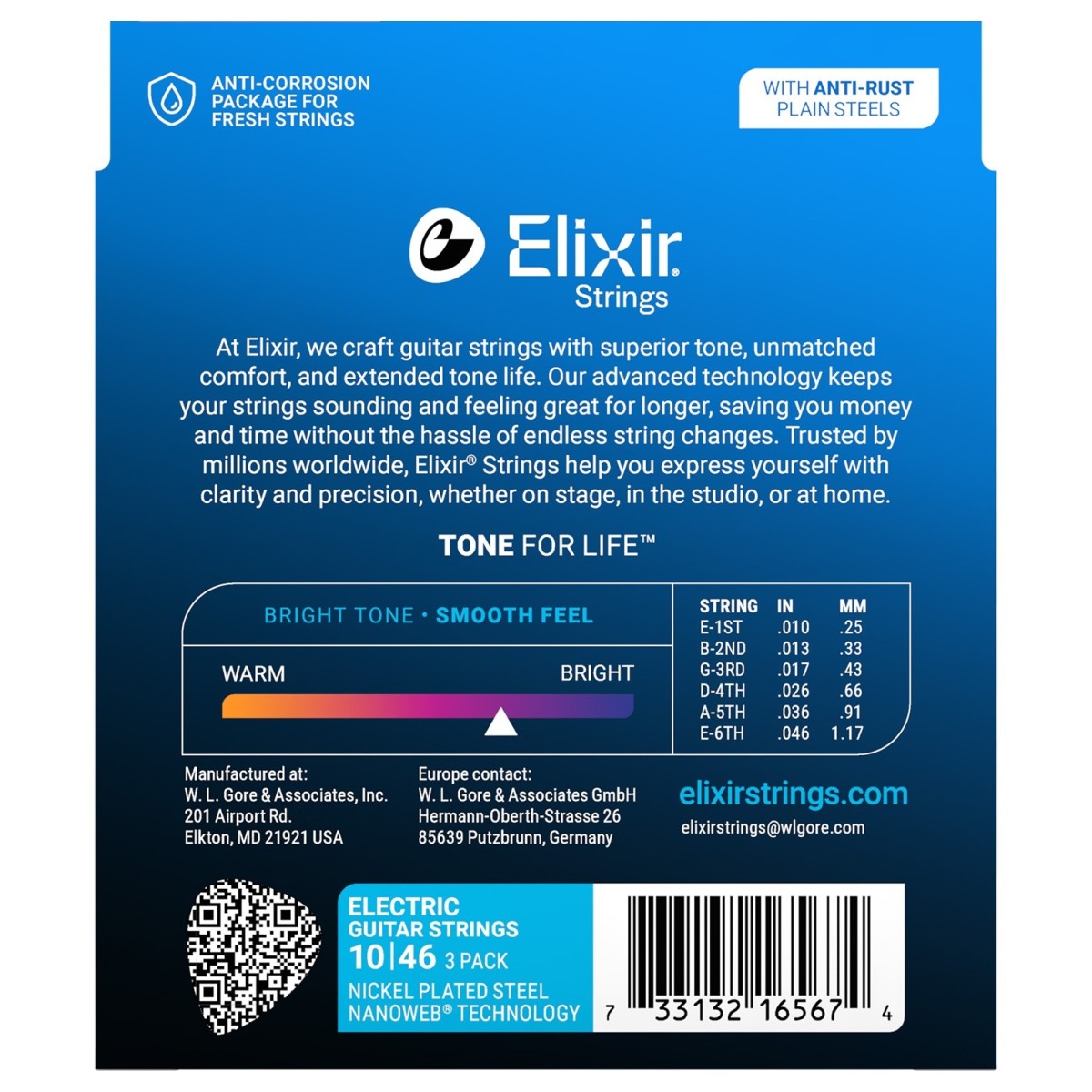 Elixir Nanoweb Guitar Strings 3 Pack 10-46 - Image 2