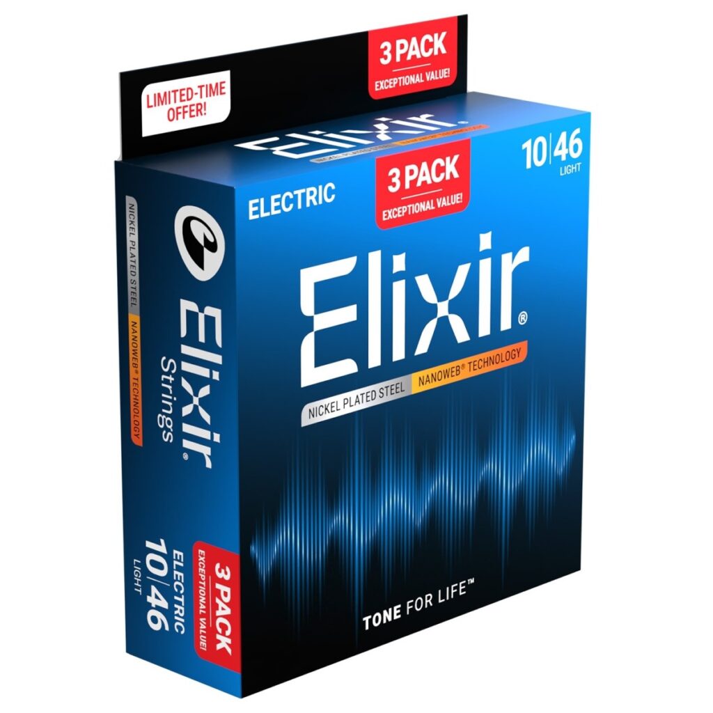 Elixir Nanoweb Guitar Strings 3 Pack 10-46