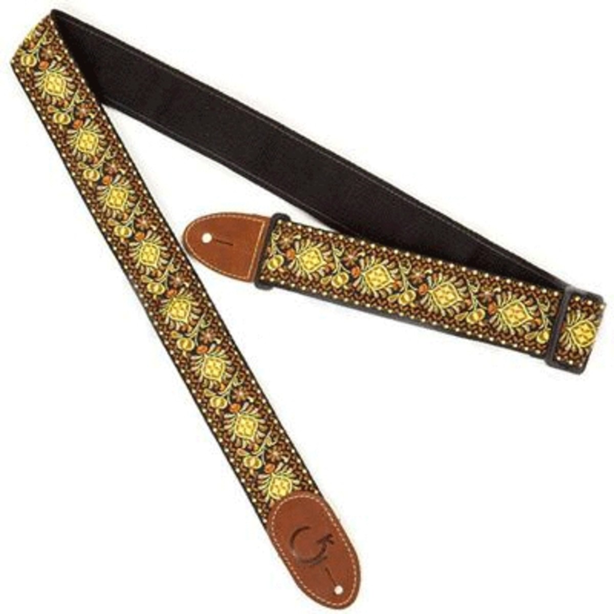 Gretsch Guitar Strap Yellow/Orange Brown End - Image 1