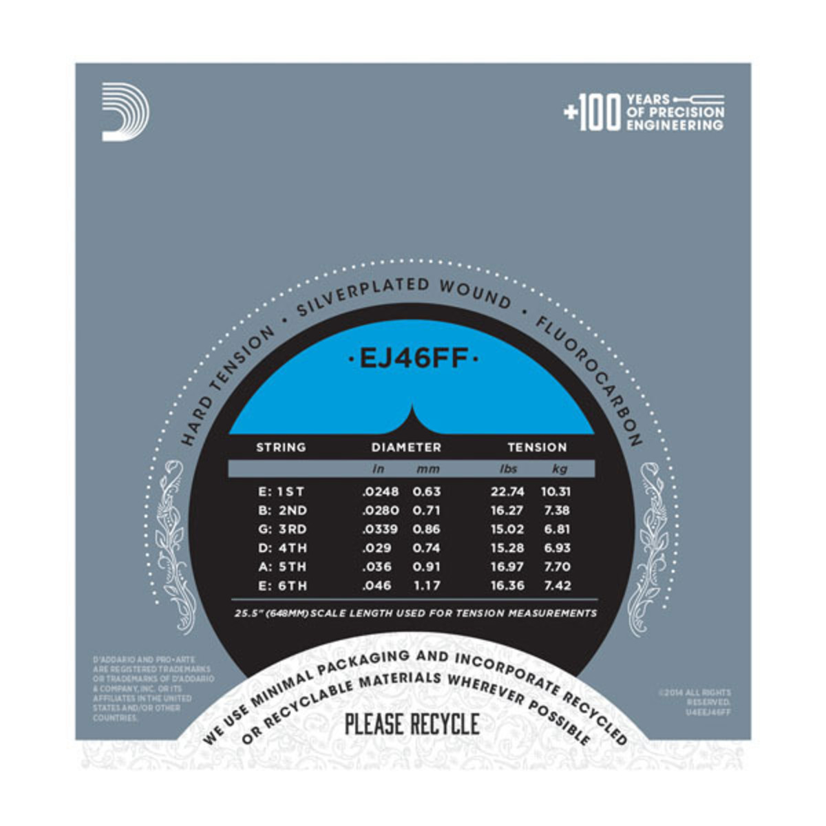DAddario EJ46FF Pro Arte Carbon-Dynacore Hard Tension - Image 3