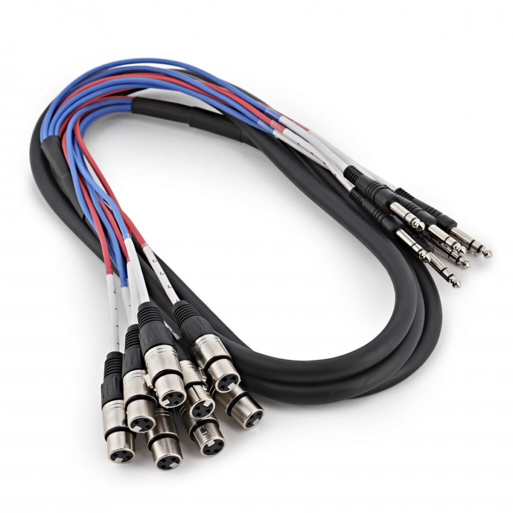 8 x XLR (F) - TRS 6.35mm Jack Cable Loom 3m