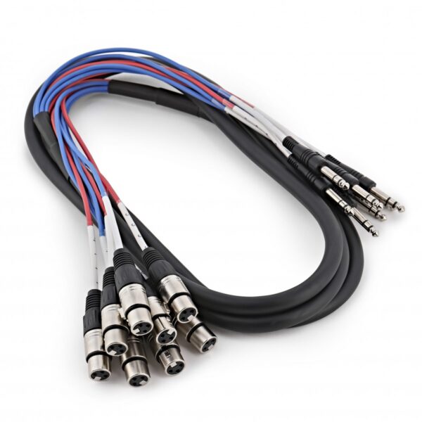 8 x XLR (F) - TRS 6.35mm Jack Cable Loom 3m - Image 1