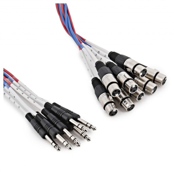 8 x XLR (F) - TRS 6.35mm Jack Cable Loom 3m - Image 3
