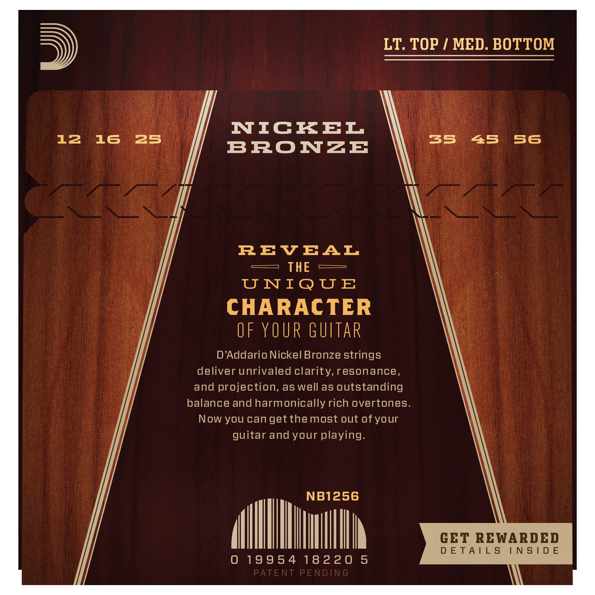 DAddario NB1256 Nickel Bronze Strings Light Top Med Bottom 12-56 - Image 2