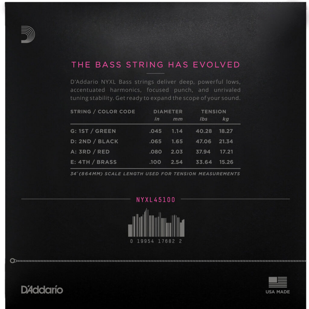 Daddario NYXL45100 Bass Gtr String Set Long Scale Regular 45-100