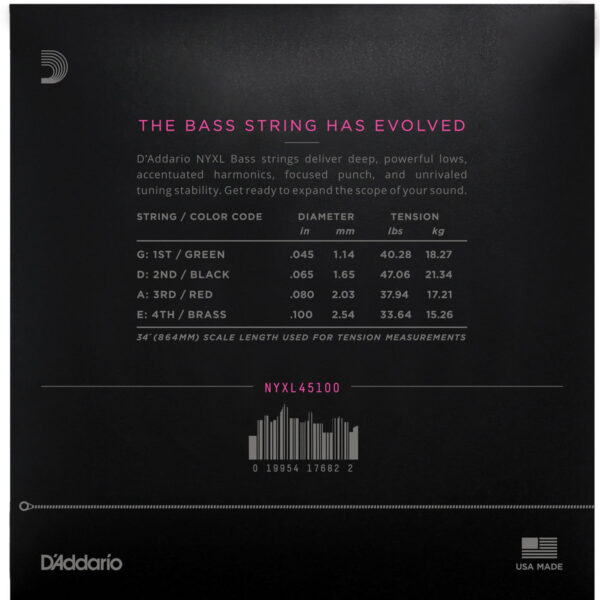 Daddario NYXL45100 Bass Gtr String Set Long Scale Regular 45-100 - Image 2