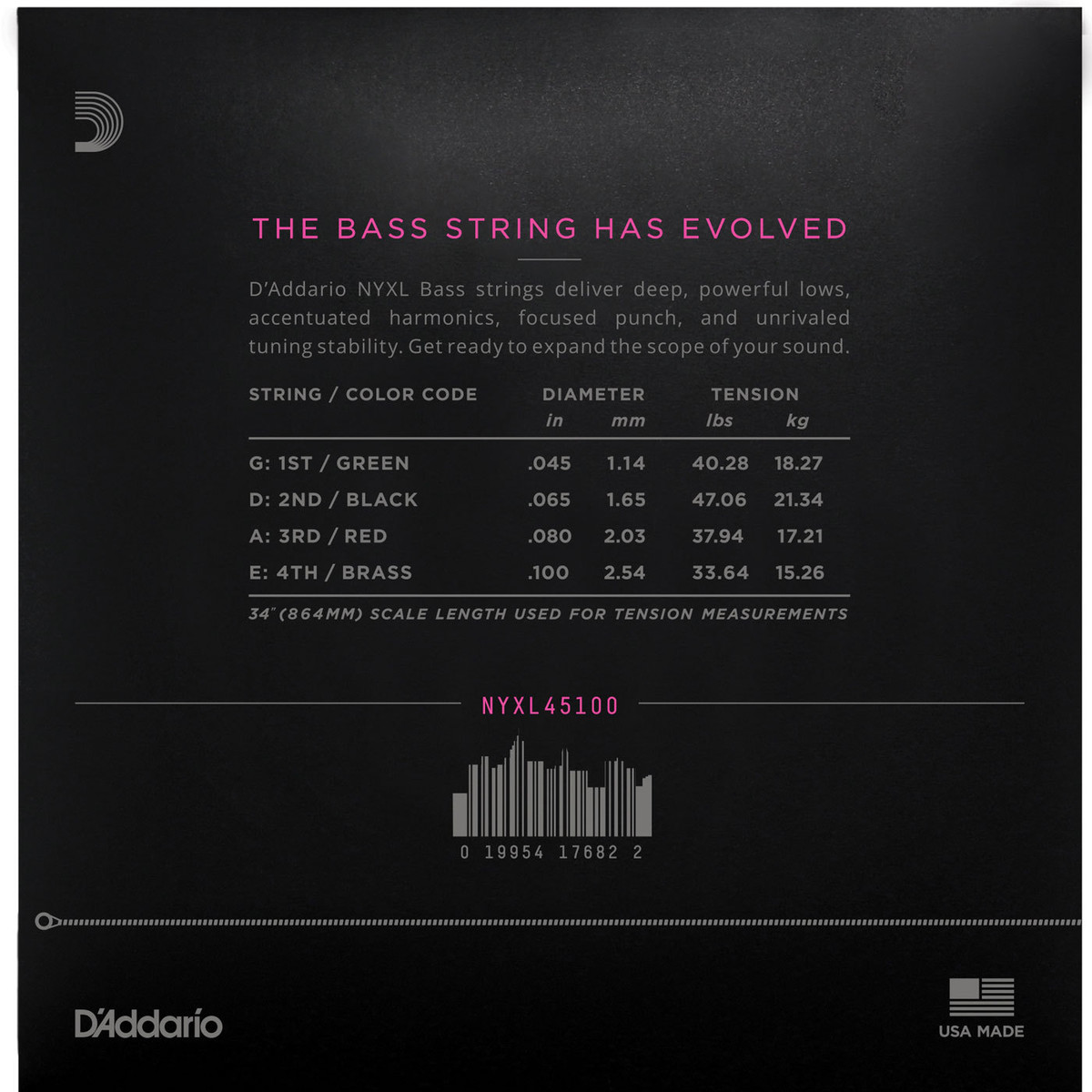Daddario NYXL45100 Bass Gtr String Set Long Scale Regular 45-100 - Image 2