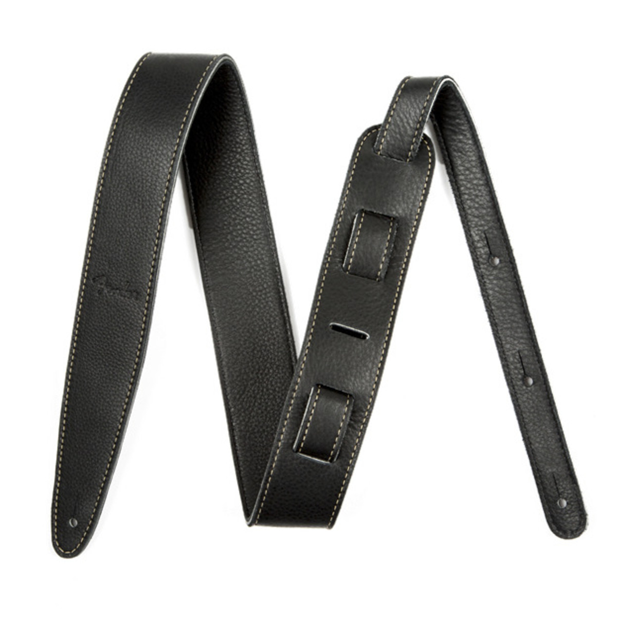 Fender Artisan Crafted Leather Guitar Strap 2" Black - Image 1
