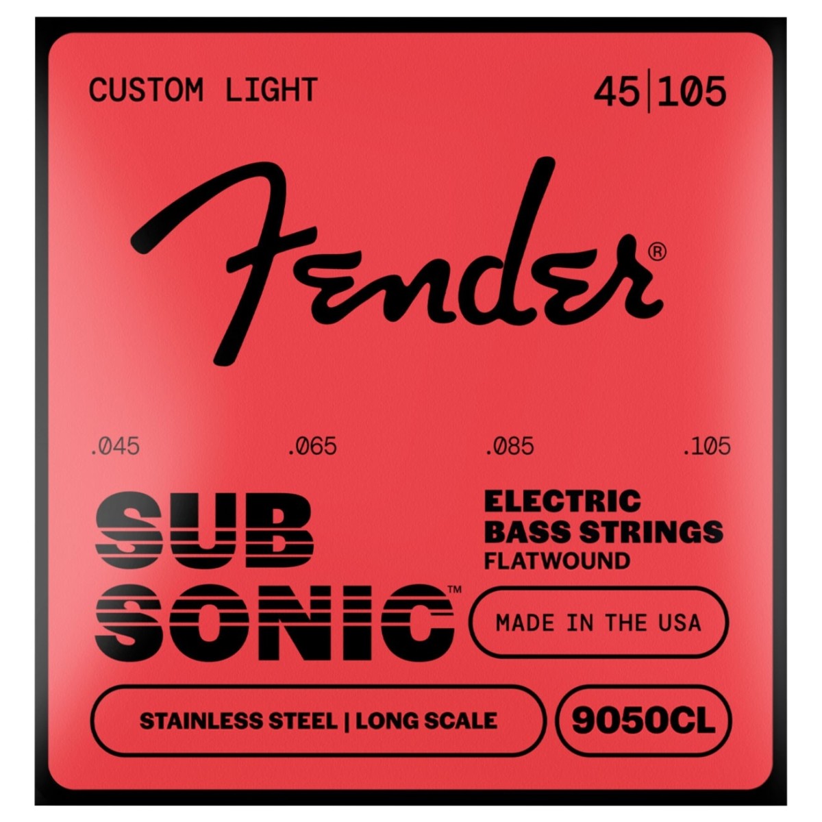 Fender SubSonic 9050CL Bass Strings Flatwound Stainless Steel Long Scale Gauges .045-.105 (4) - Image 1
