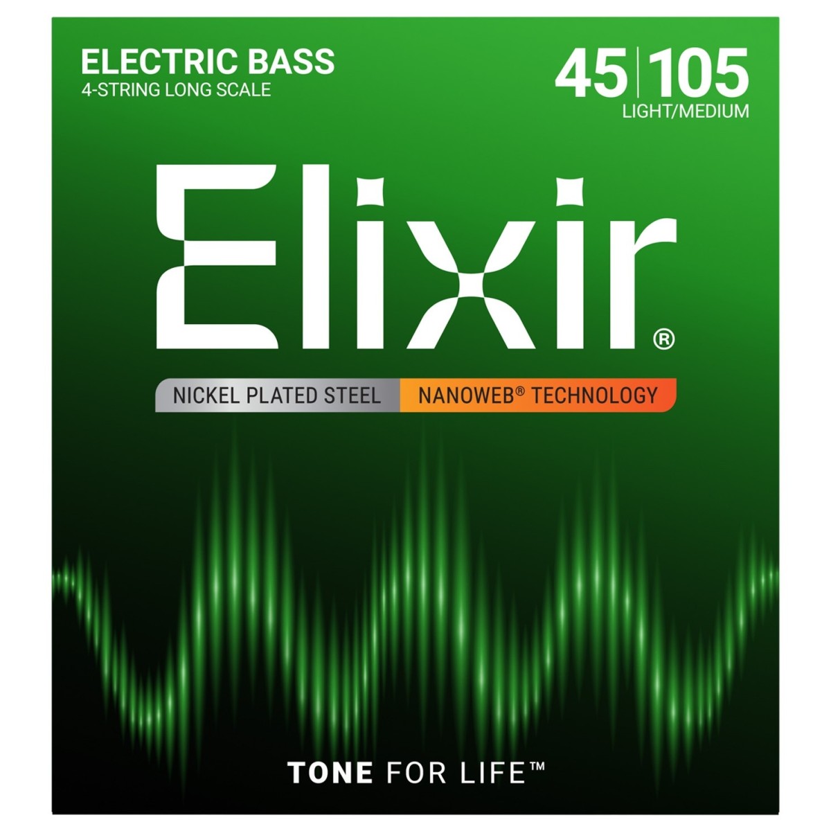 Elixir 14077 NANOWEB Nickel Plated Bass Strings 45-105 - Image 1