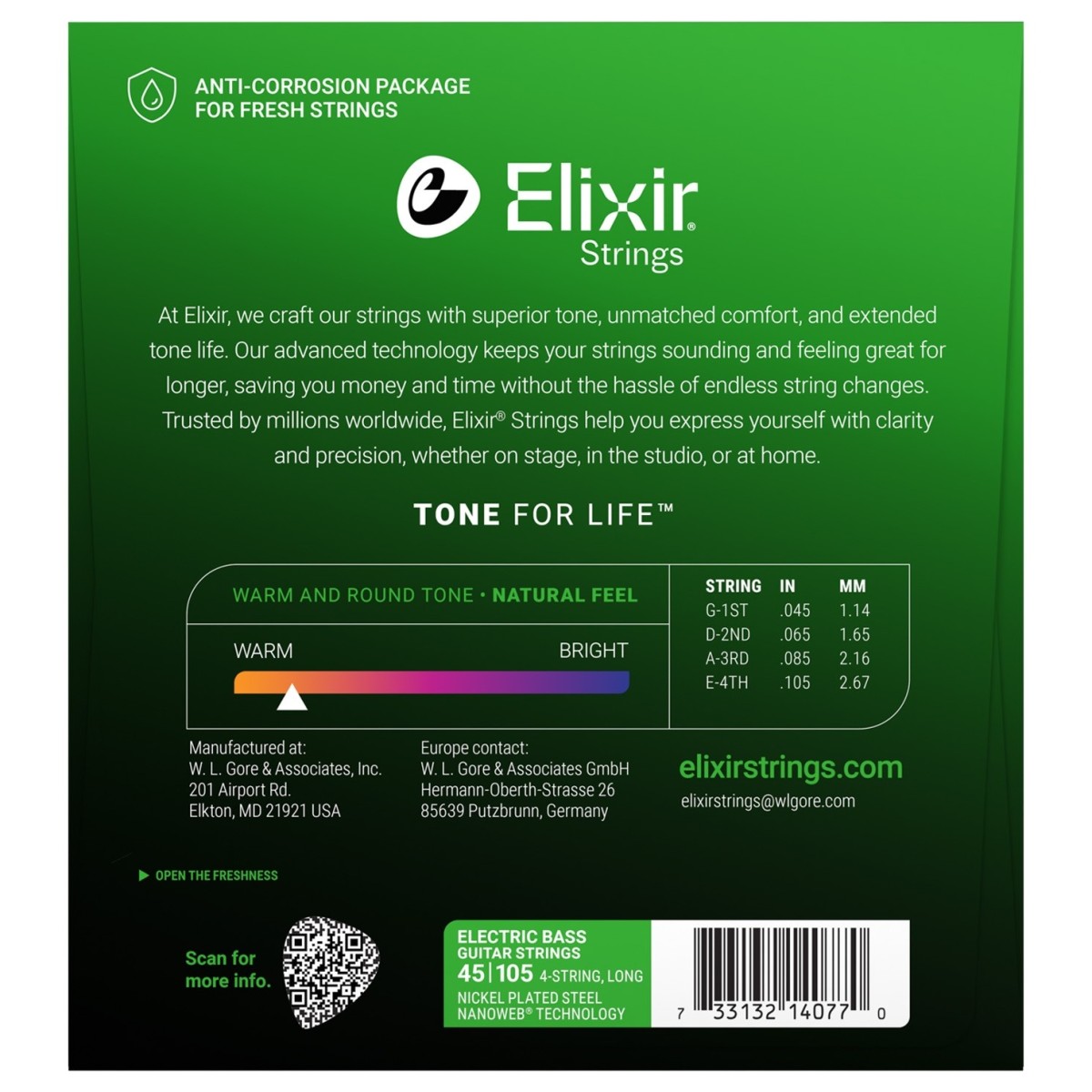 Elixir 14077 NANOWEB Nickel Plated Bass Strings 45-105 - Image 2