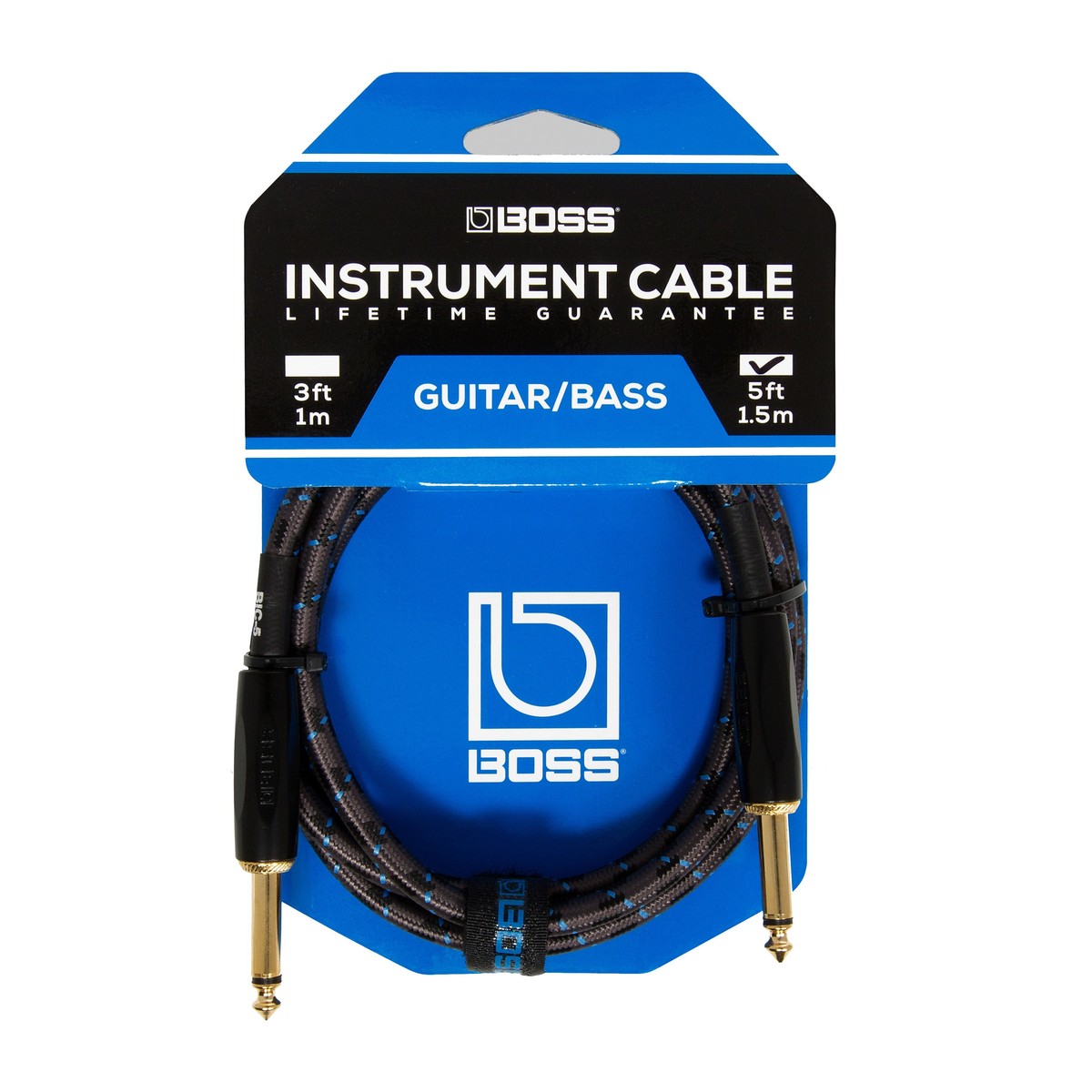 Boss 5ft / 1.5m Instrument Cable Straight/Straight 1/4" Jack - Image 1