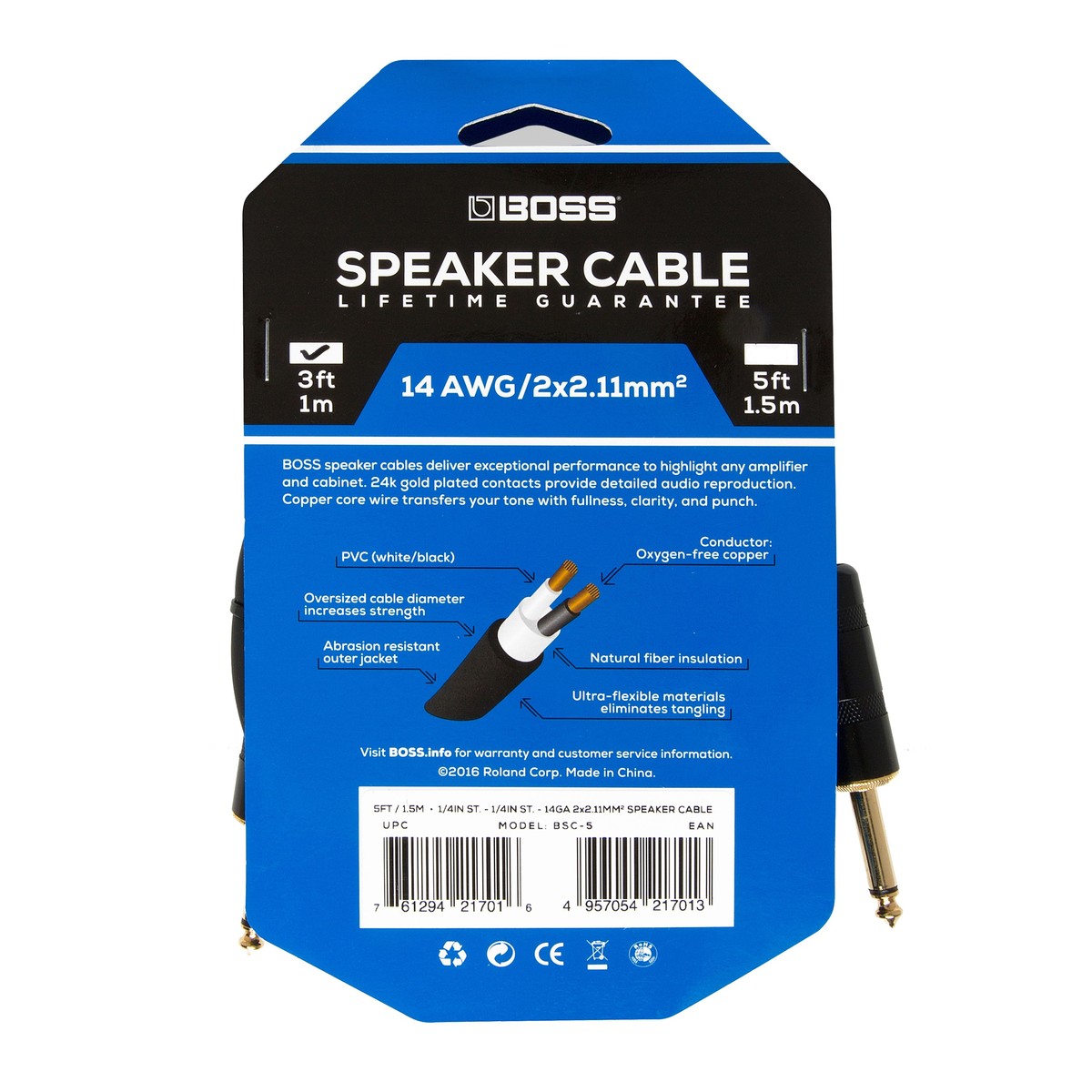 Boss BSC-3 3ft / 1m Speaker Cable - Image 2