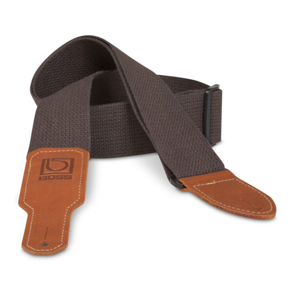 Boss 2 Brown Cotton Guitar Strap - Image 1