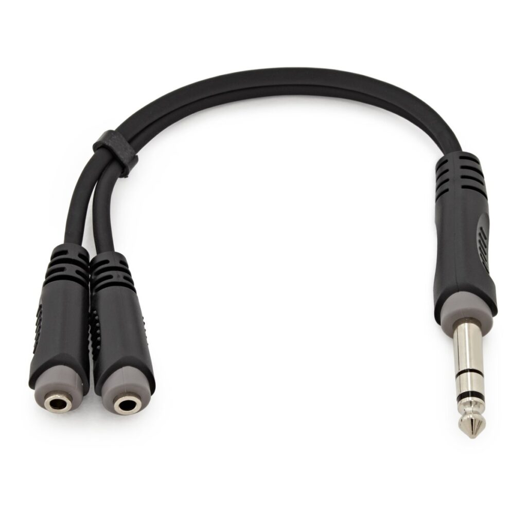 TRS 6.35mm Jack (M) - Dual TS 3.5mm Jack (F) Pro Cable 0.15m