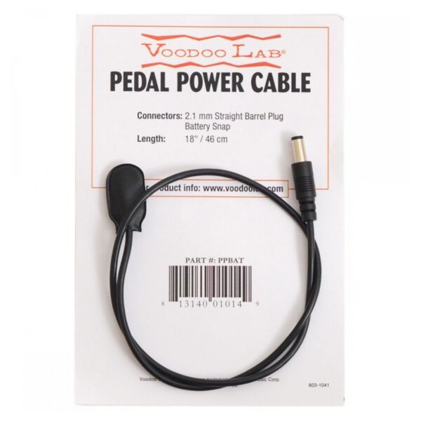 Voodoo Lab Straight Barrel To Battery Snap Cable 18 Inch - Image 2