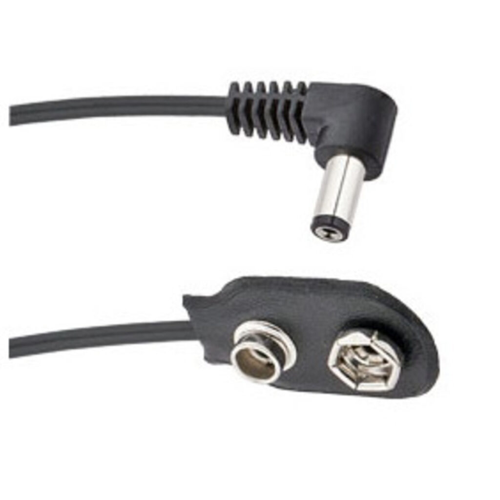 Voodoo Lab Right Angle Barrel To Battery Snap Cable 18 Inch