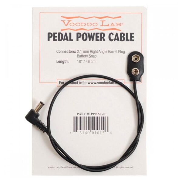 Voodoo Lab Right Angle Barrel To Battery Snap Cable 18 Inch - Image 2