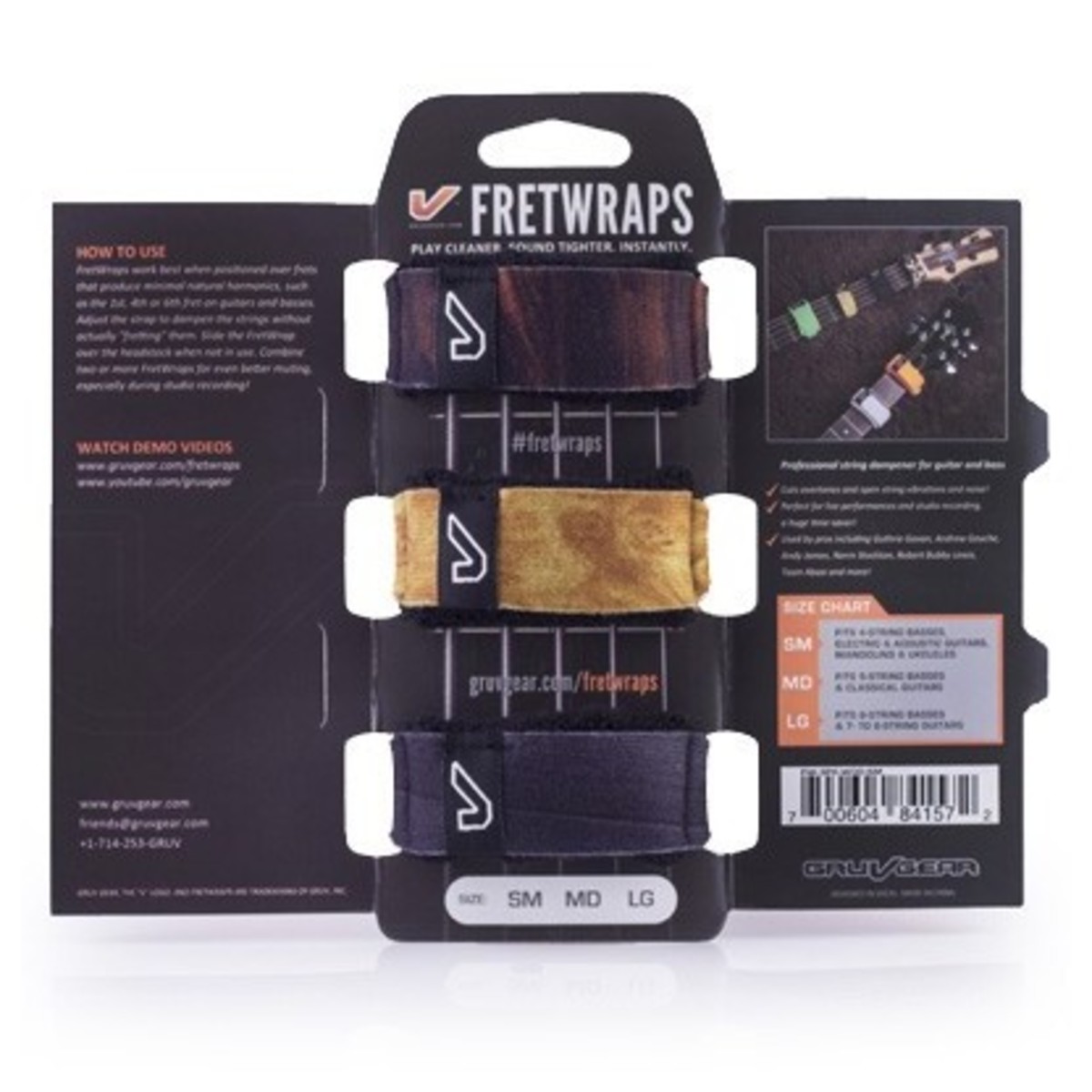 Gruv Gear FretWraps Wood 3-Pack Prints Small - Image 1