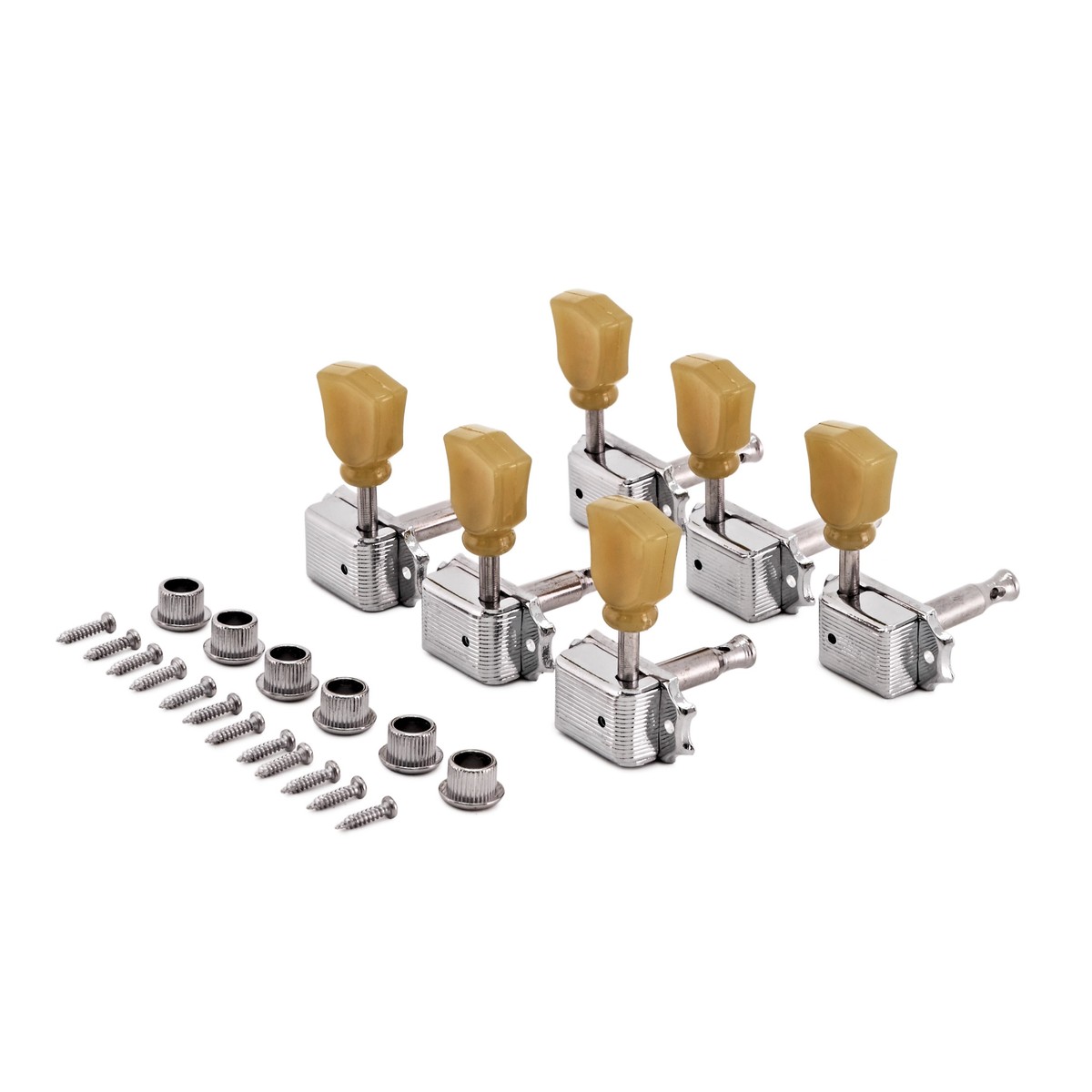 Guitarworks Tuning Machines 3-A-Side Vintage Tulip Keys Chrome - Image 1