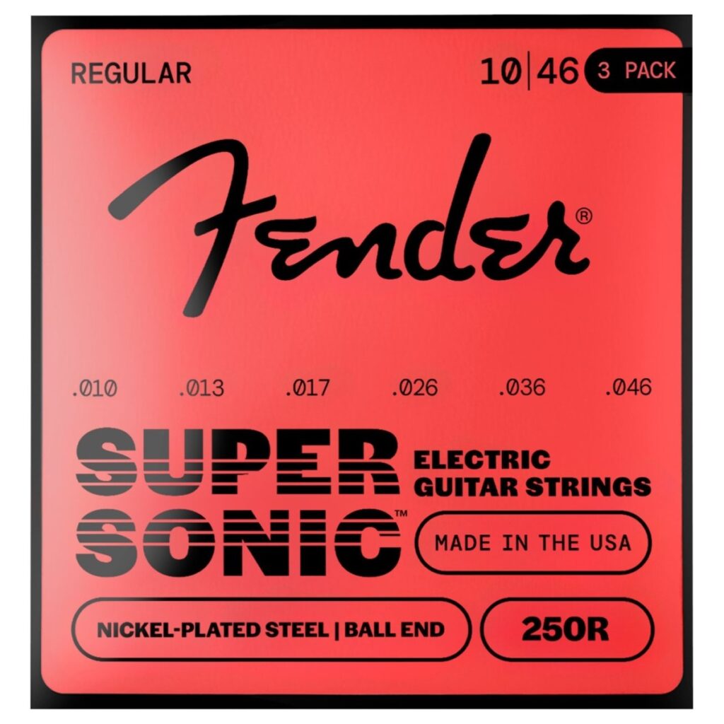 Fender SuperSonic 250R Guitar Strings Nickel-Plated Steel Ball End Gauges .010-.046 (3-Pack)