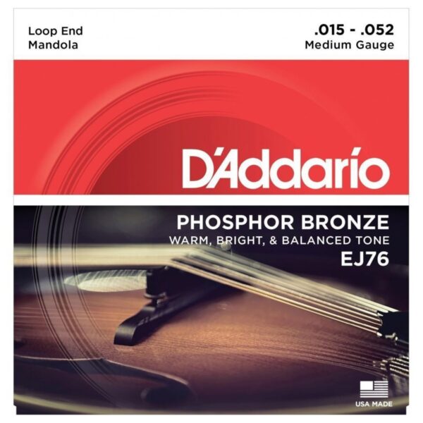 Daddario EJ76 Phosphor Bronze Mandola Strings Medium 15-52 - Image 1