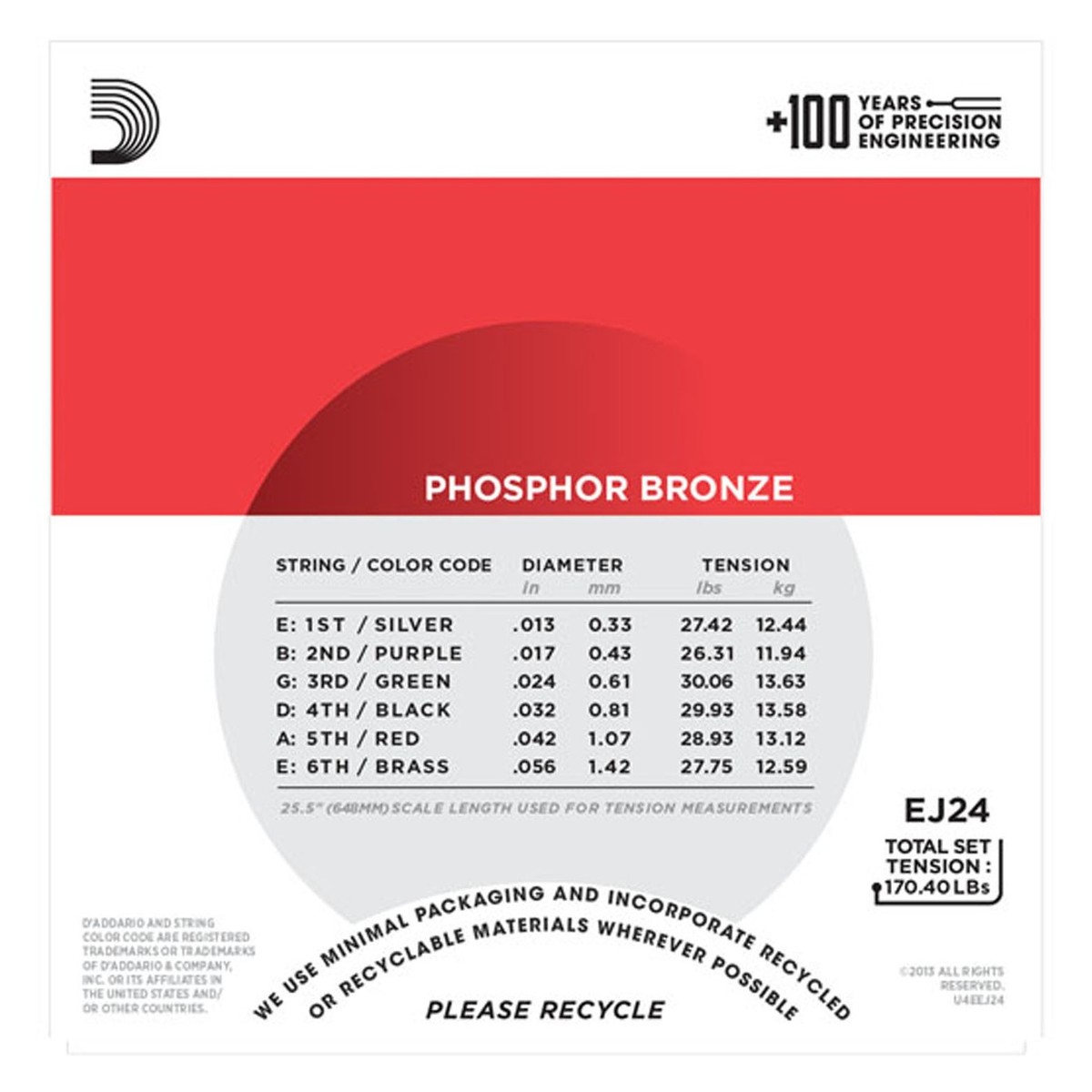 DAddario EJ24 Phosphor Bronze True Medium 13-56 - Image 3