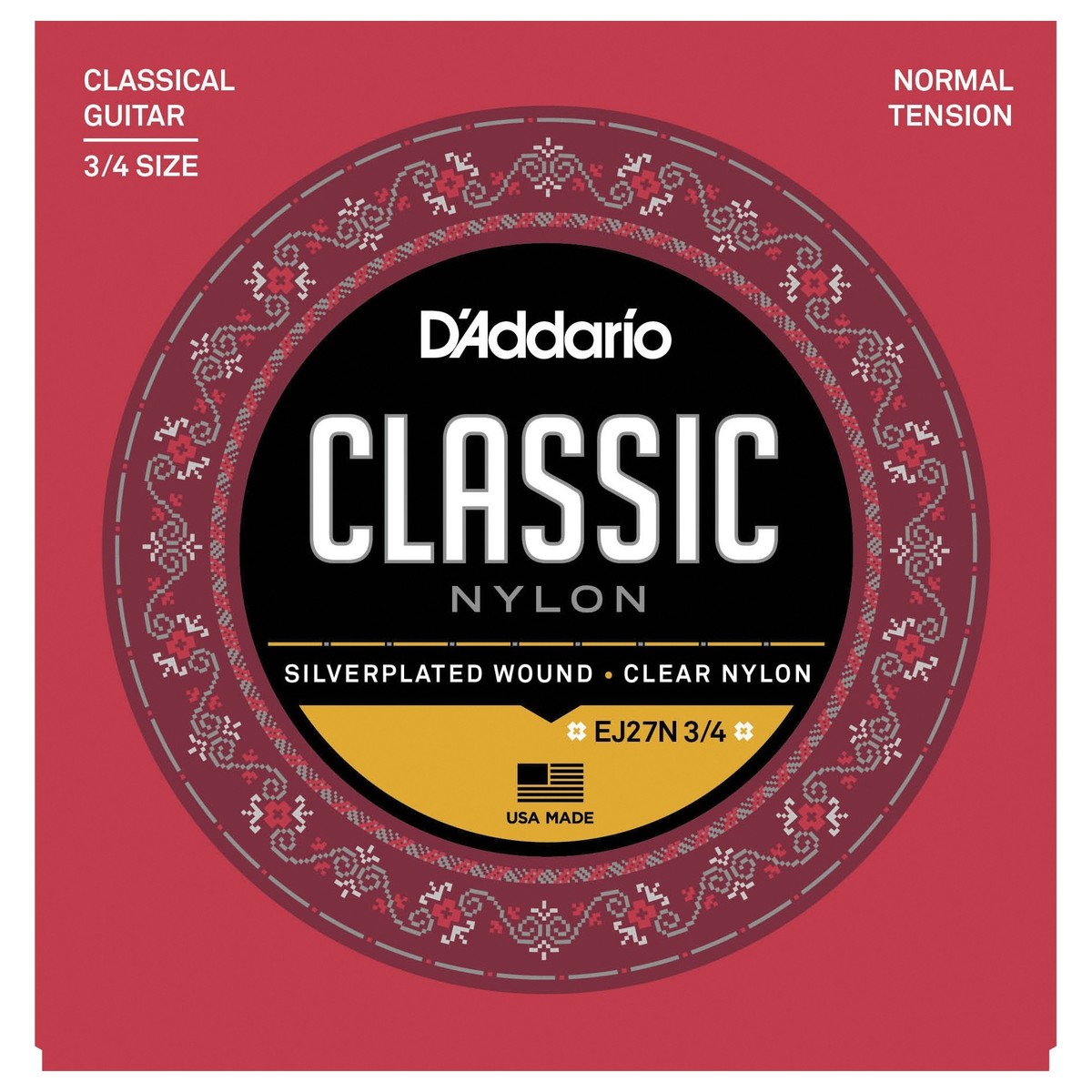 DAddario EJ27N 3/4 Student Nylon Fractional Normal Tension - Image 1