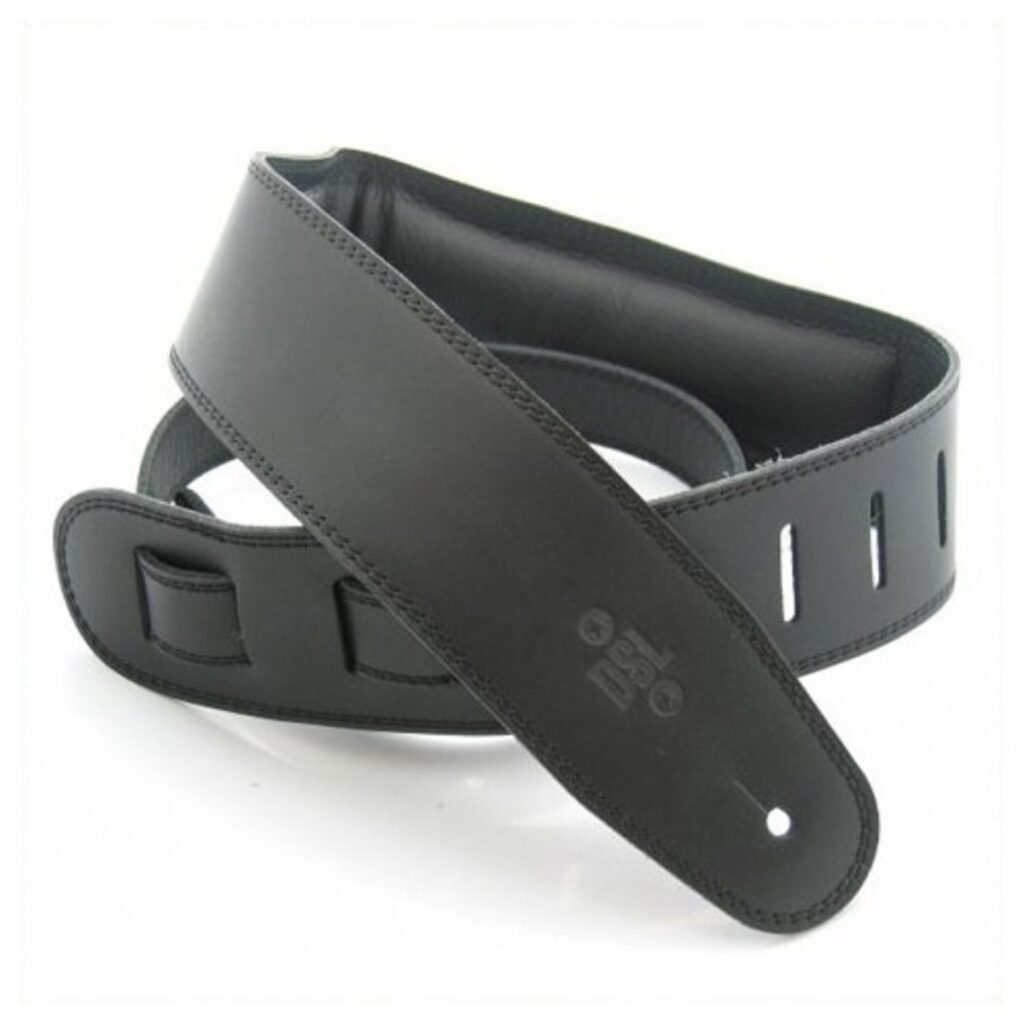 DSL GEG25 Padded Garment Leather 2.5" Guitar Strap Extra Long Black