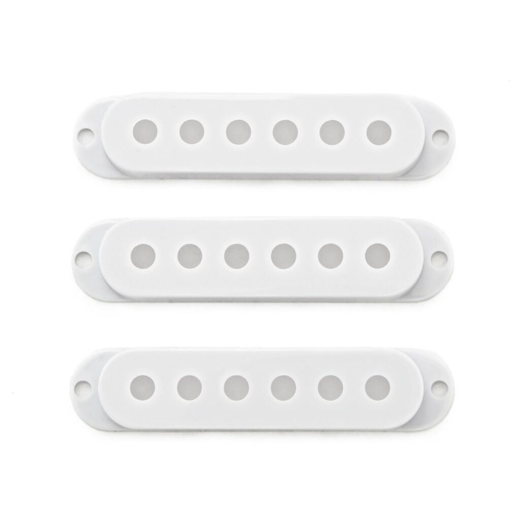 Guitarworks Single Coil Pickup Cover with Holes White (Pack of 3)