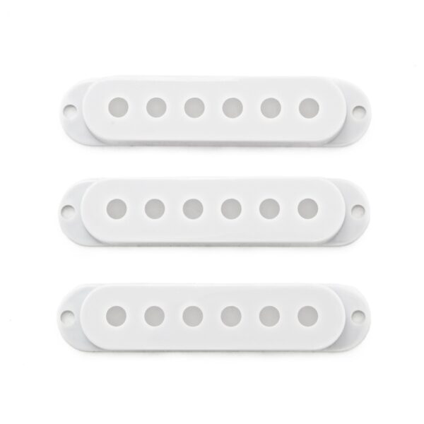 Guitarworks Single Coil Pickup Cover with Holes White (Pack of 3) - Image 1