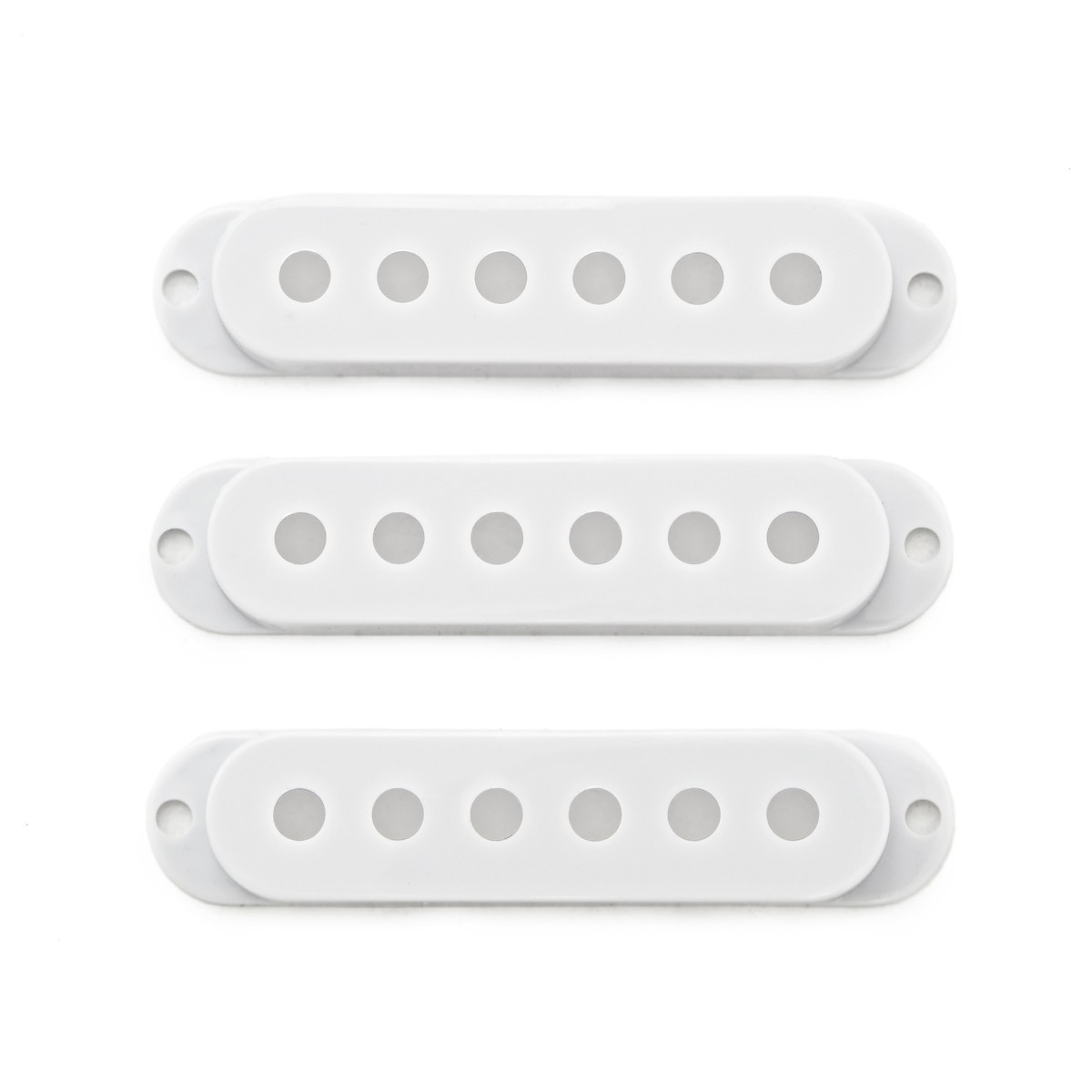 Guitarworks Single Coil Pickup Cover with Holes White (Pack of 3) - Image 1