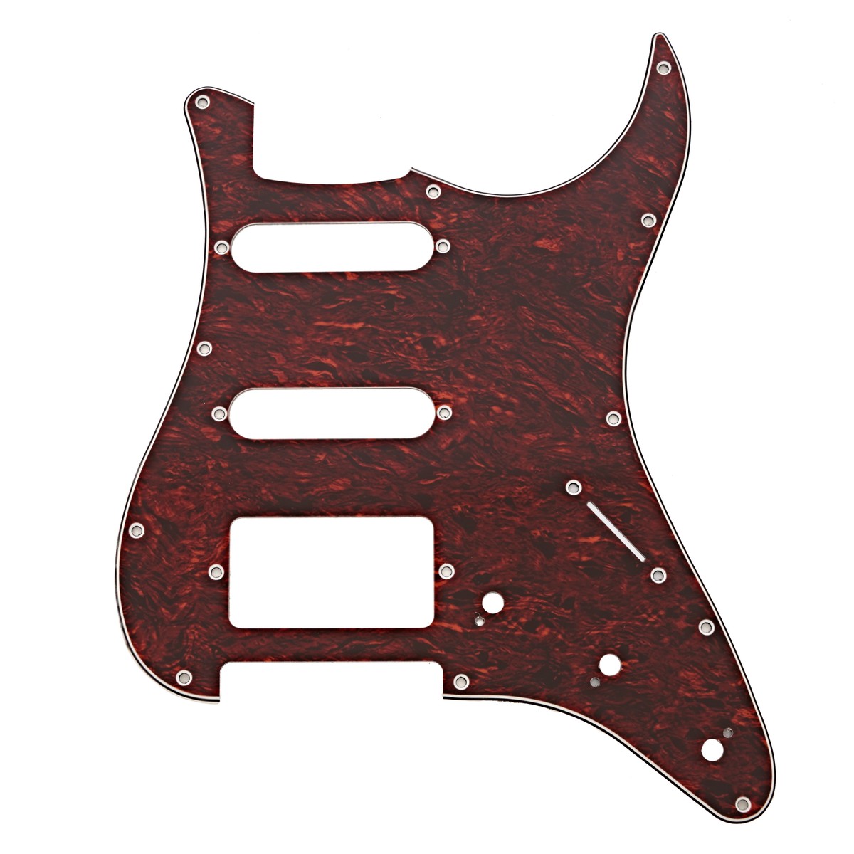 Guitarworks 11-Hole HSS Scratchplate Red Tortoise Shell - Image 1
