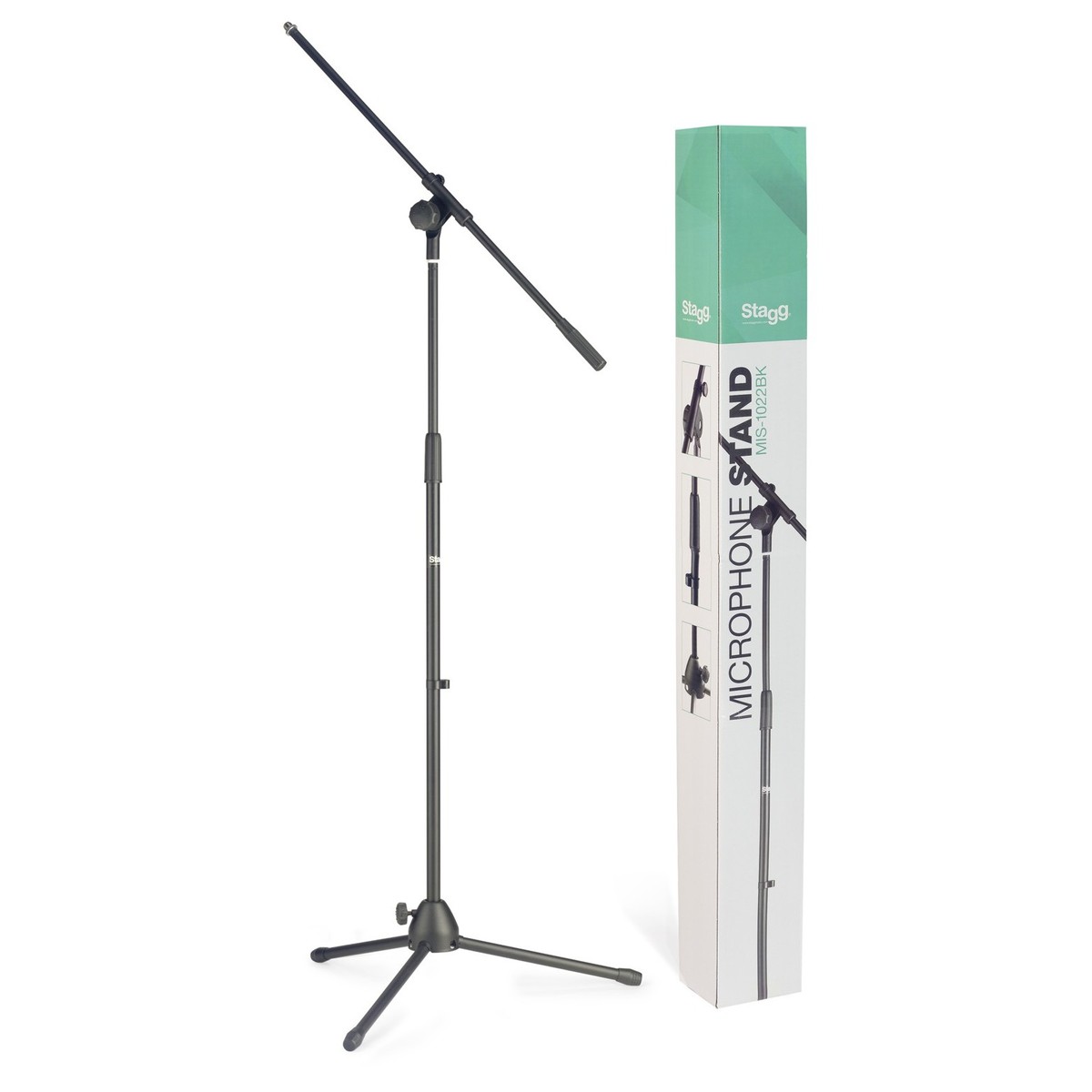 Stagg MIS-1022BK Microphone Boom Stand with Folding Legs - Image 1