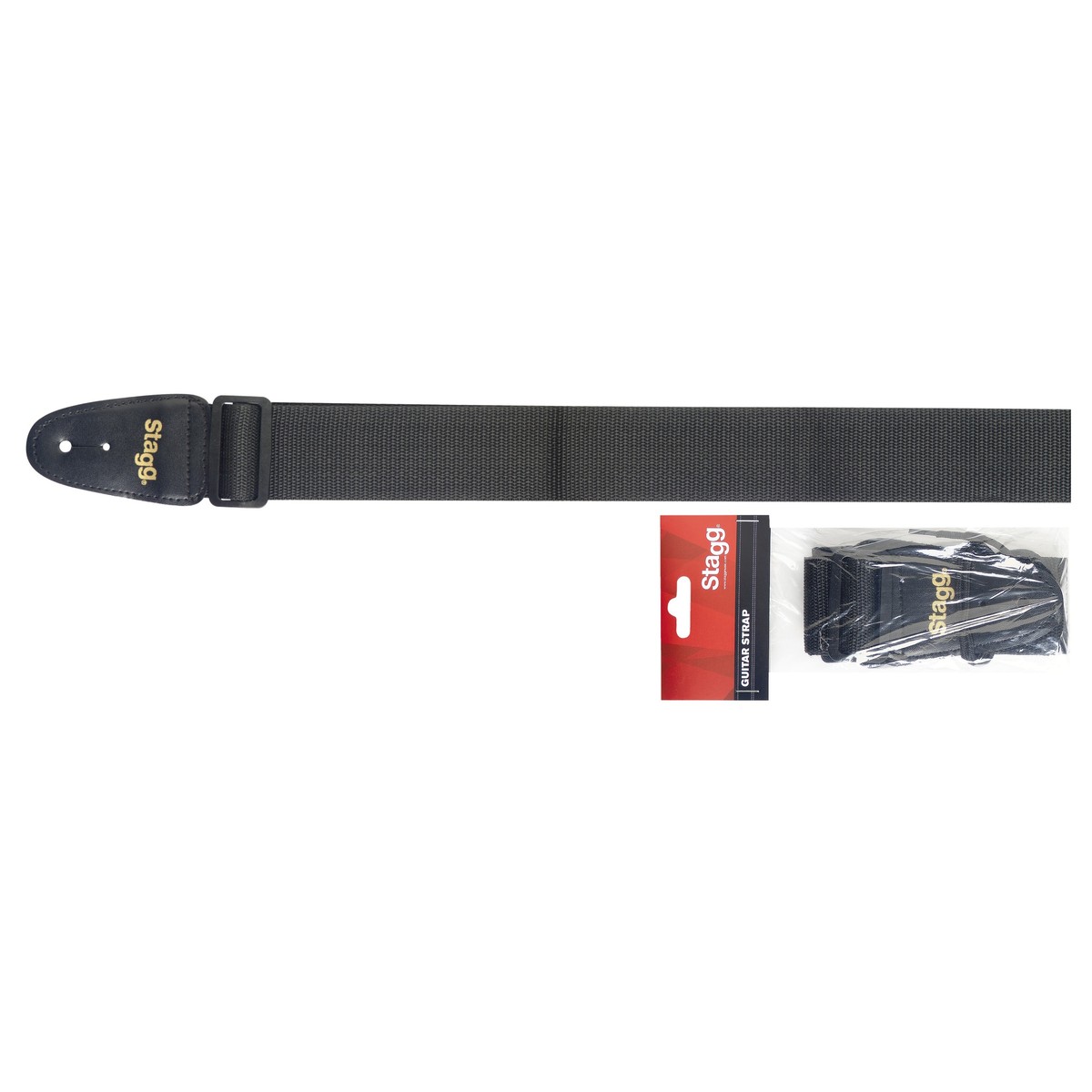 Stagg Nylon Guitar Strap 2 Black - Image 1