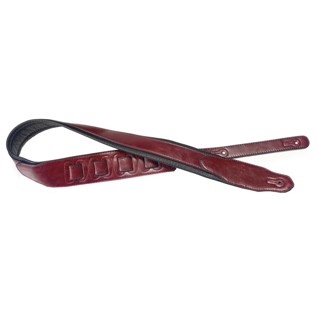 Stagg Padded Leather Style Strap Red