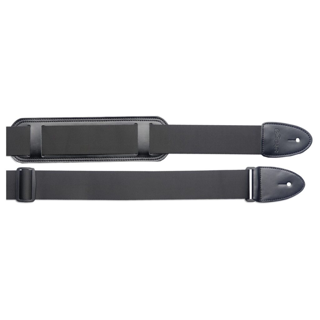 Stagg Nylon Guitar Strap Shoulder Pad Black