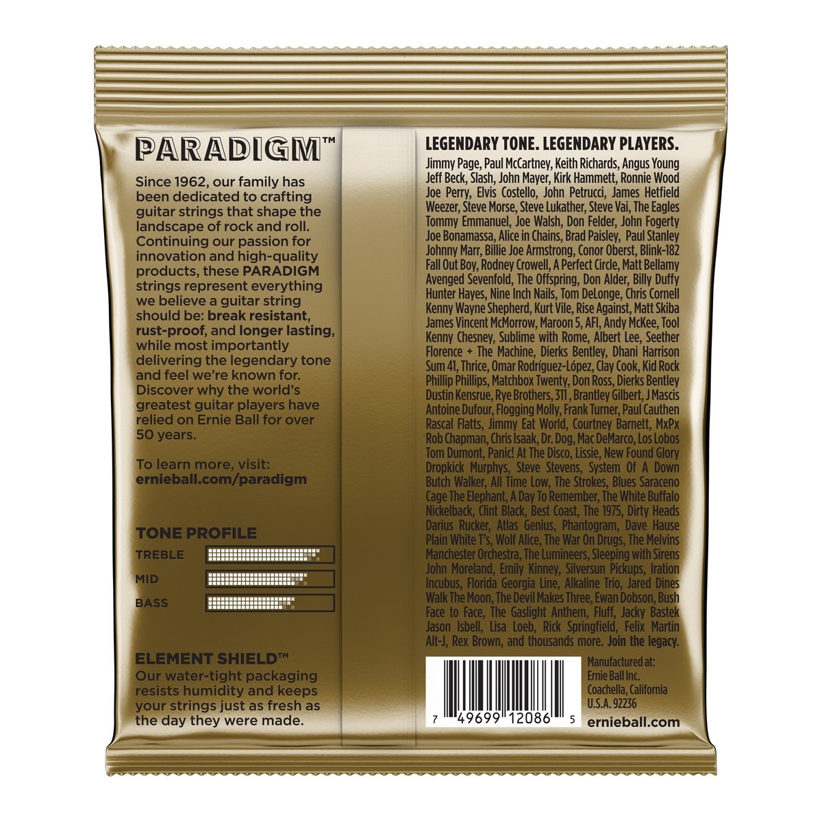 Ernie Ball 2086 Paradigm Medium-Light 80/20 Bronze 12-54 - Image 2