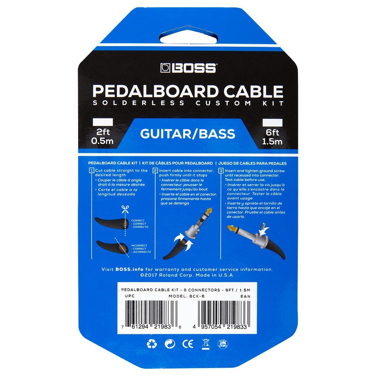 Boss BCK-6 Solderless Pedalboard Patch Cable Kit - Image 2